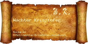 Wachter Krisztofer névjegykártya